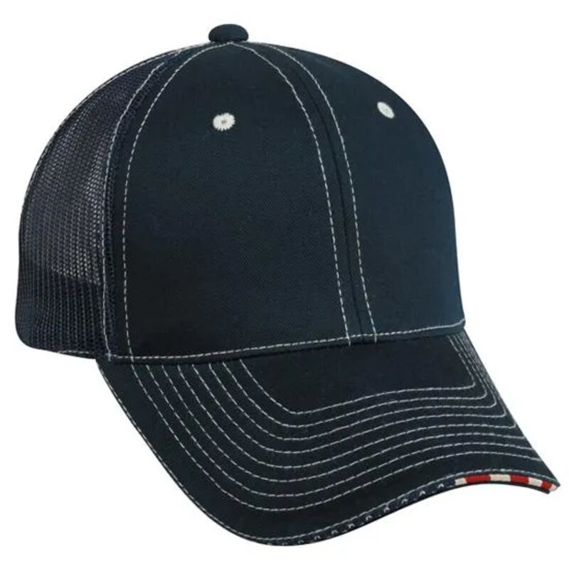 Twill Mesh Back W/Flag Sandwich Visor Thumbnail