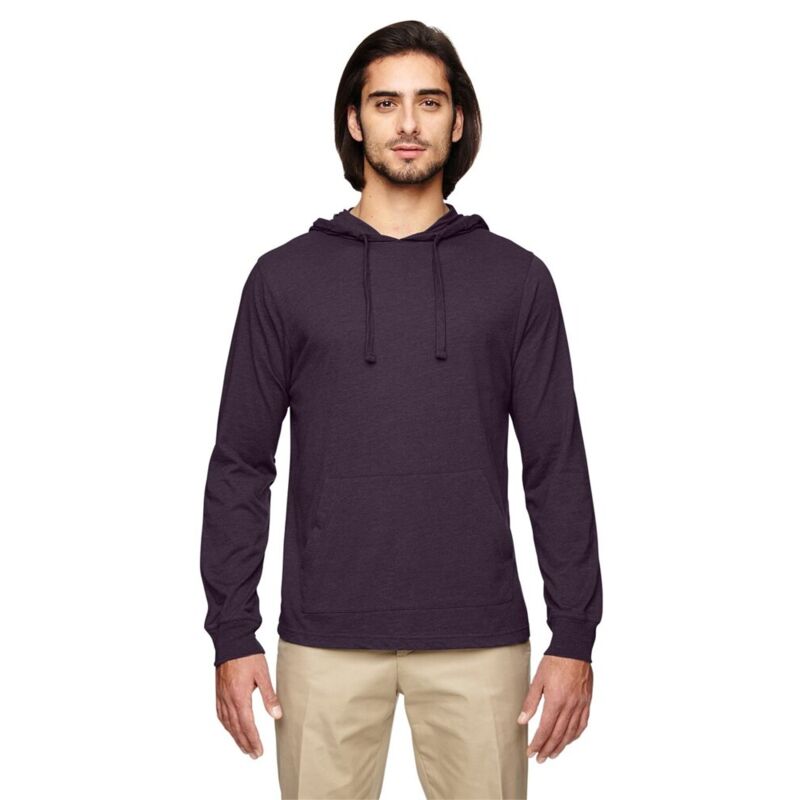 Unisex Eco Jersey Pullover Hooded Long Sleeve T-Shirt Thumbnail