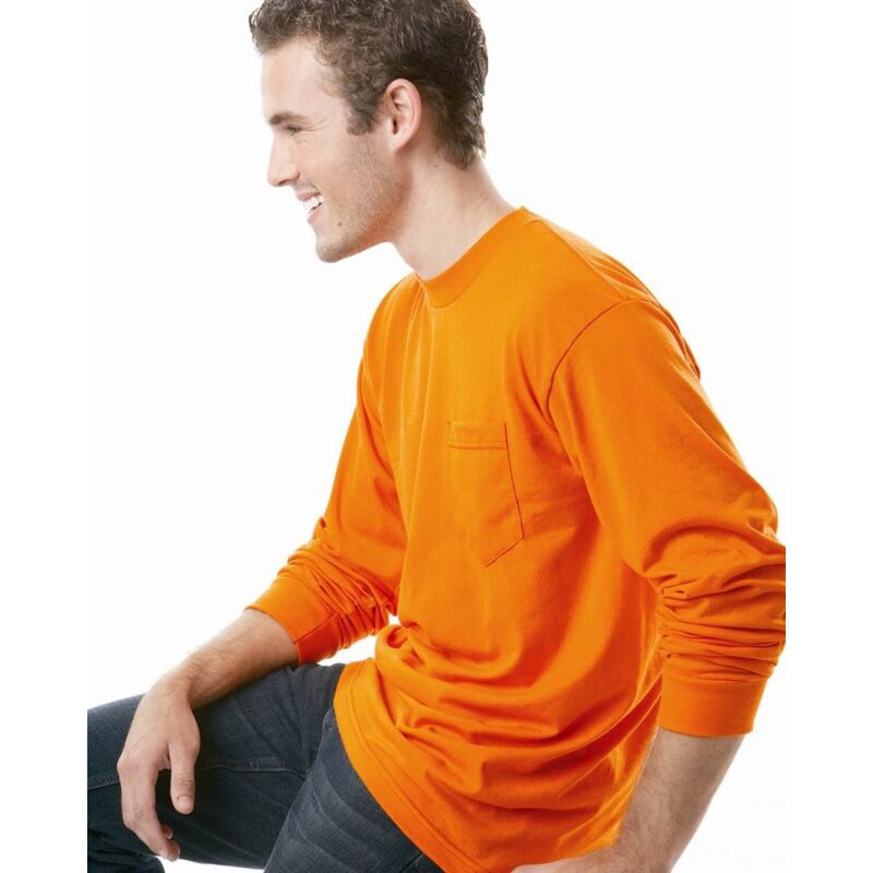 Unisex USA-Made 50/50 Long Sleeve Pocket T-Shirt Thumbnail