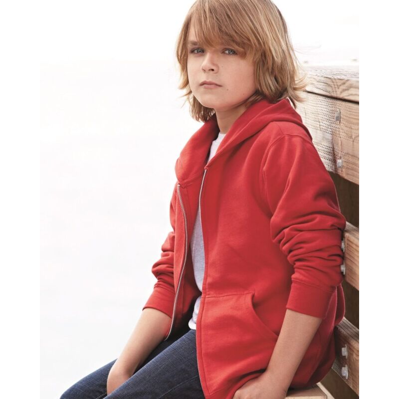 Youth Midweight Full-Zip Hooded Sweatshirt Thumbnail